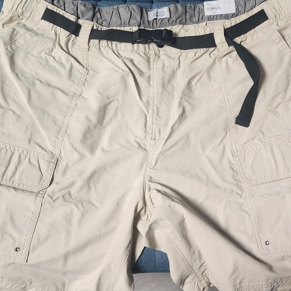 Croft & Barrow Tan Cargo Shorts with Adjustable Belt